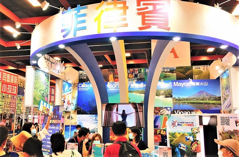 菲觀部台灣分處於TTE旅展期間熱鬧的「菲你莫屬」活動。