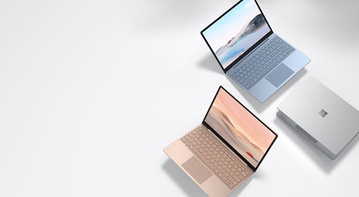 Surface Laptop Go提供白金(Platinum)、冰藍(Ice Blue)和砂岩金(Sandstone) 三種顏色。
