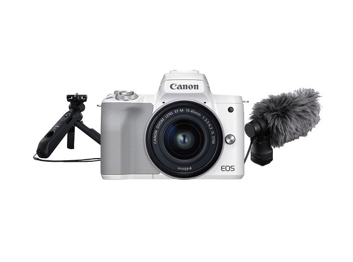 Canon 推出【Vlogger 限量影音組合】，EOS M50 Mark II 除了搭配 EF-M 15-45mm 鏡頭，加上 Canon 原廠立體聲麥克風及三腳架手把。